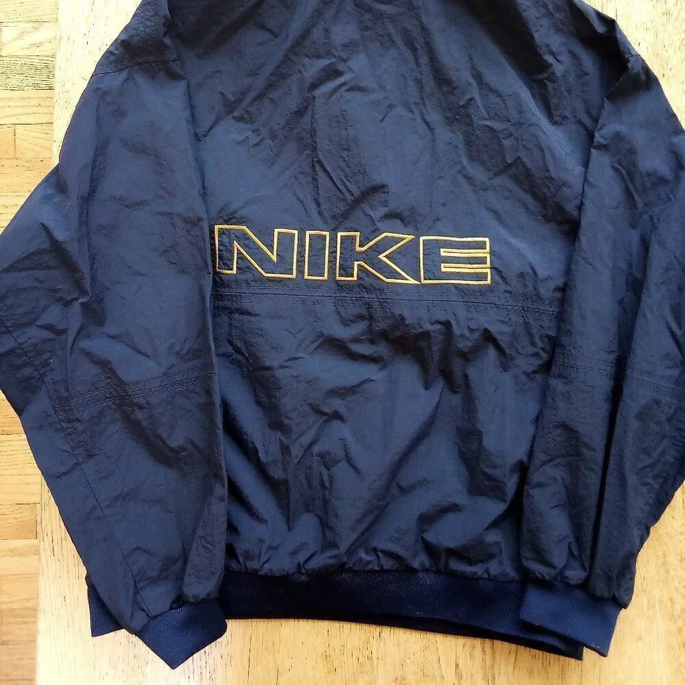 Vintage 90s Nike Spell Out Pullover Windbreaker Jacket Back Hit